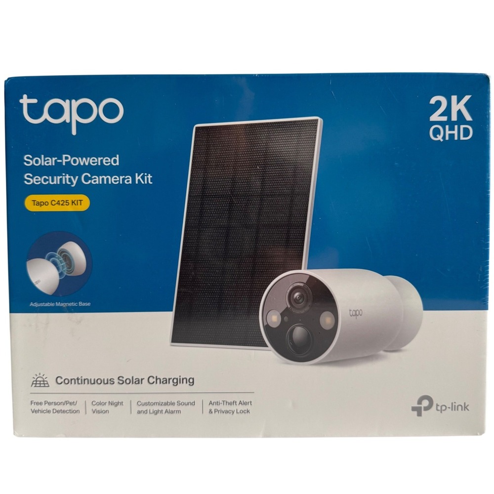 TP-Link Tapo C425 Solar Powered Security Camera Kit 2K QHD Outdoor Wireless IP66